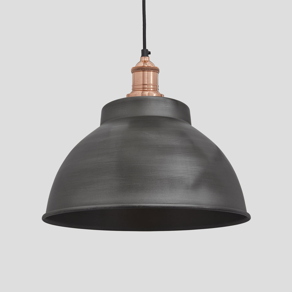 Brooklyn Dome Pendant - 13 Inch - Pewter-Ceiling Lights-Yester Home