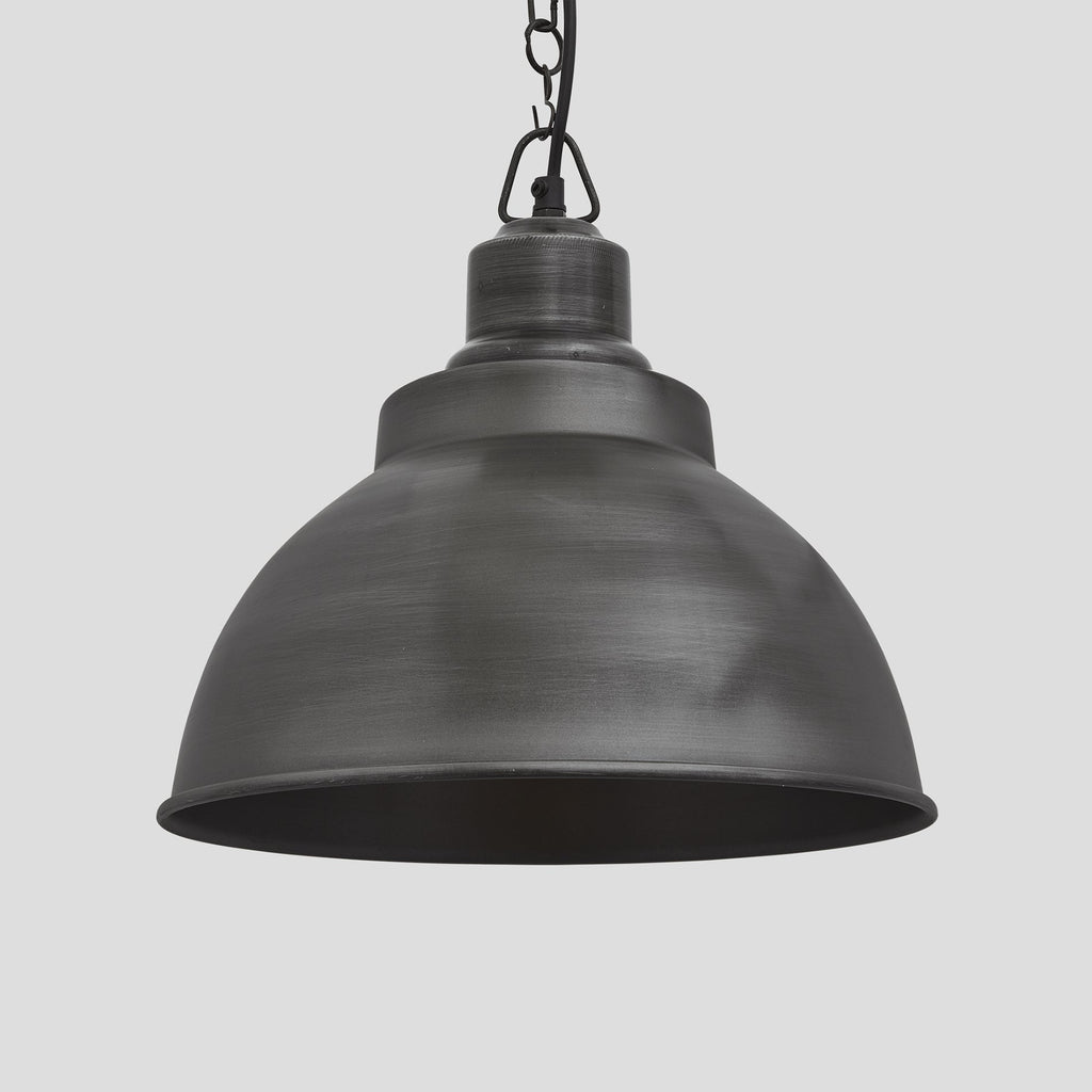 Brooklyn Dome Pendant - 13 Inch - Pewter