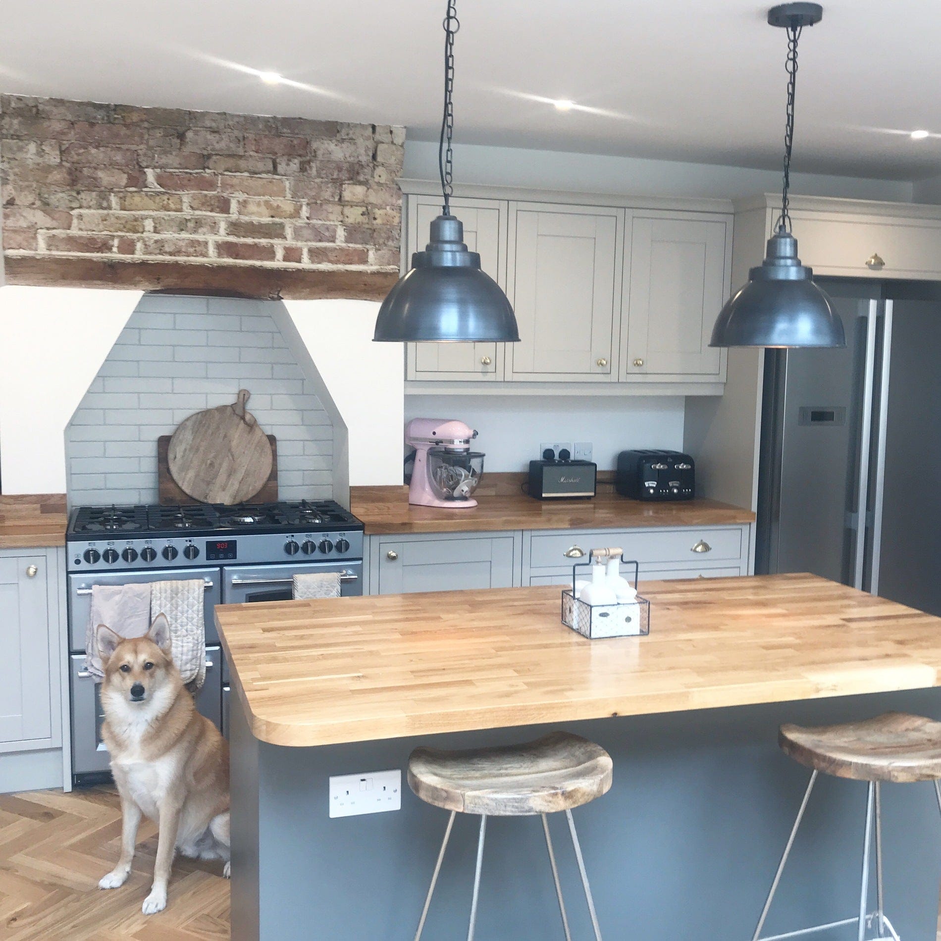 Brooklyn Dome Pendant - 13 Inch - Pewter-Ceiling Lights-Yester Home