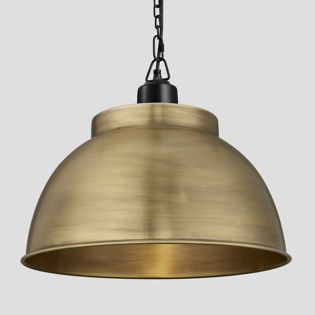 Brooklyn Dome Pendant - 17 Inch - Brass-Ceiling Lights-Yester Home