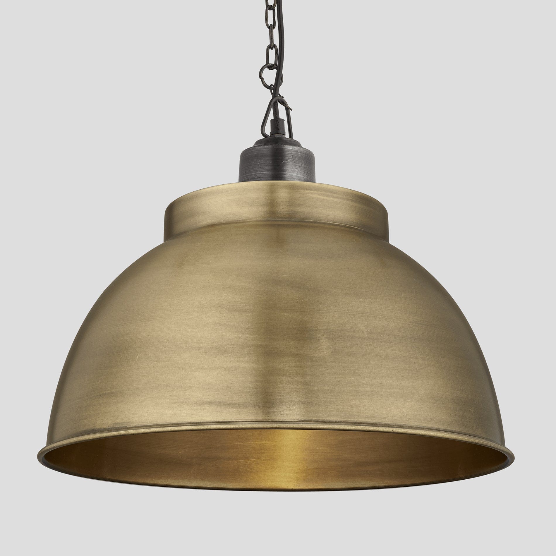 Brooklyn Dome Pendant - 17 Inch - Brass-Ceiling Lights-Yester Home