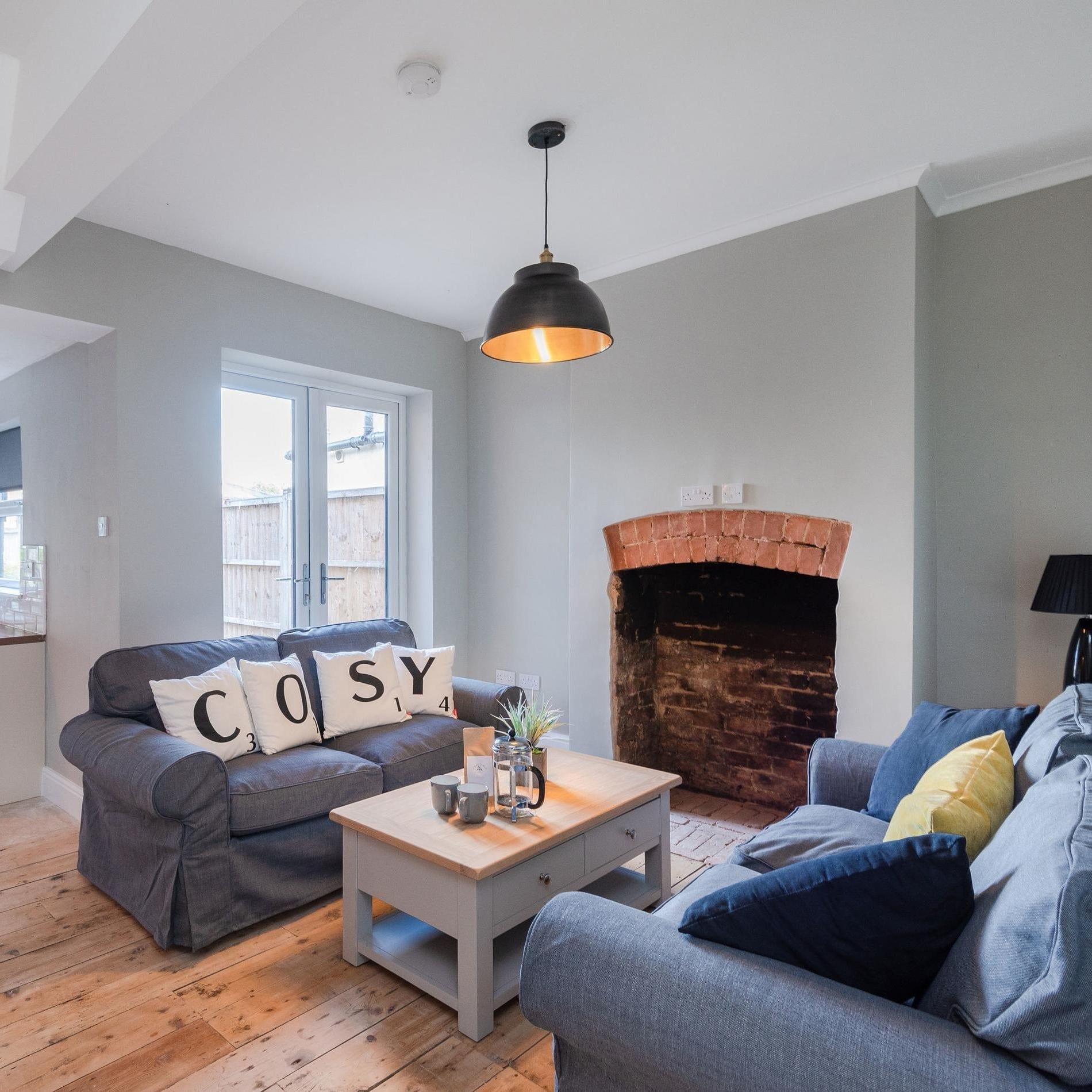 Brooklyn Dome Pendant - 17 Inch - Pewter & Brass-Ceiling Lights-Yester Home