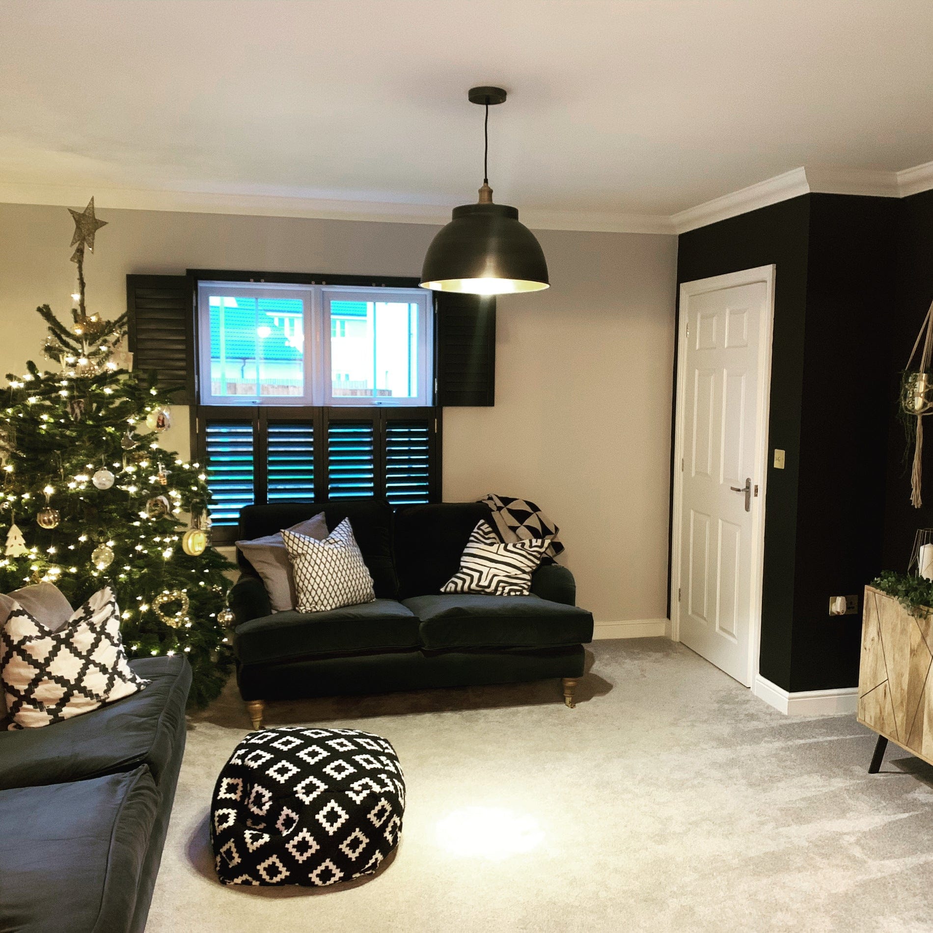 Brooklyn Dome Pendant - 17 Inch - Pewter & Brass-Ceiling Lights-Yester Home