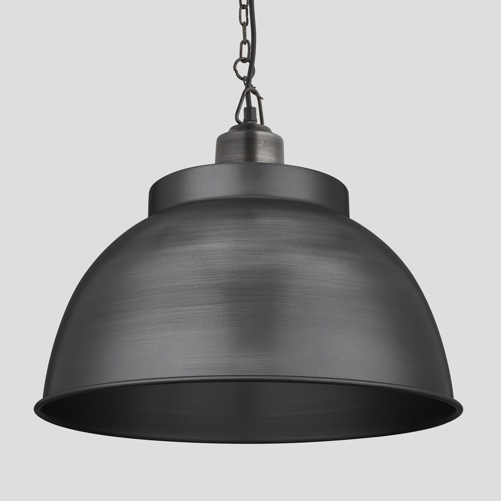 Brooklyn Dome Pendant - 17 Inch - Pewter-Ceiling Lights-Yester Home