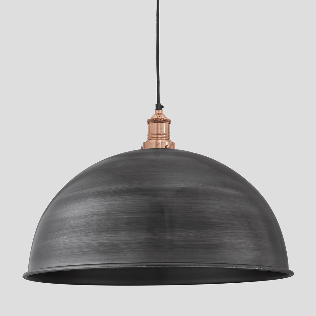 Brooklyn Dome Pendant - 18 Inch - Pewter-Ceiling Lights-Yester Home