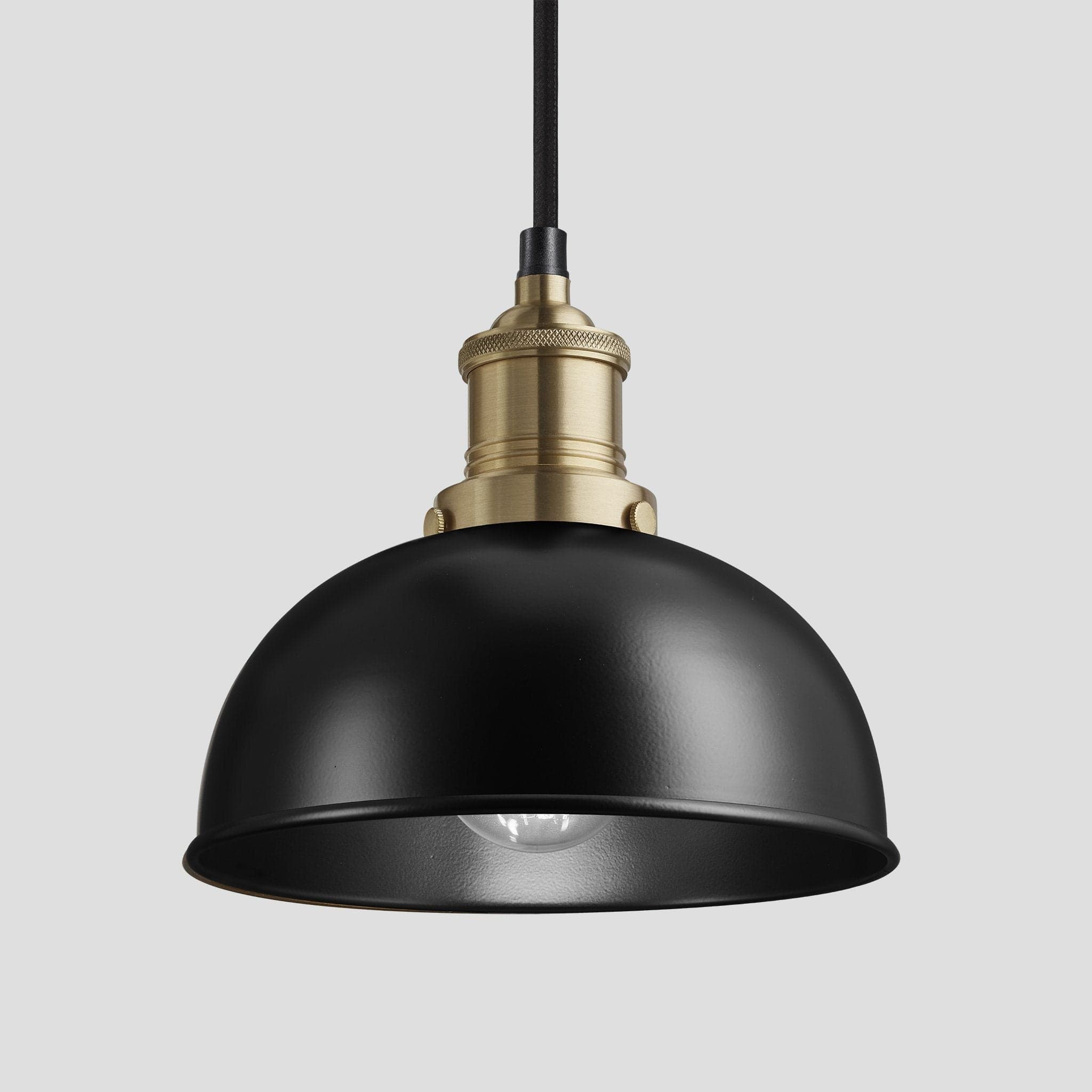 Brooklyn Dome Pendant - 8 Inch - Black-Ceiling Lights-Yester Home