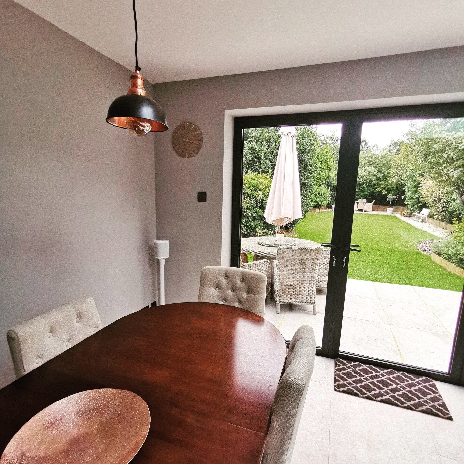 Brooklyn Dome Pendant - 8 Inch - Pewter & Copper-Ceiling Lights-Yester Home