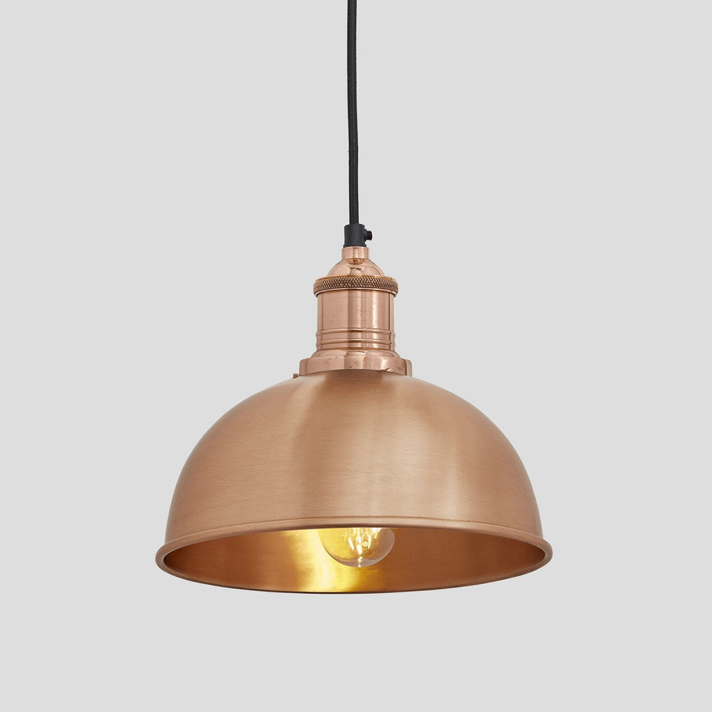 Brooklyn Dome Pendant Light - 8 Inch - Copper-Ceiling Lights-Yester Home