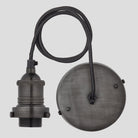 Brooklyn Dome Pendant Light - 8 Inch - Pewter & Brass-Ceiling Lights-Yester Home