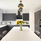 Brooklyn Dome Pendant Light - 8 Inch - Pewter & Brass-Ceiling Lights-Yester Home