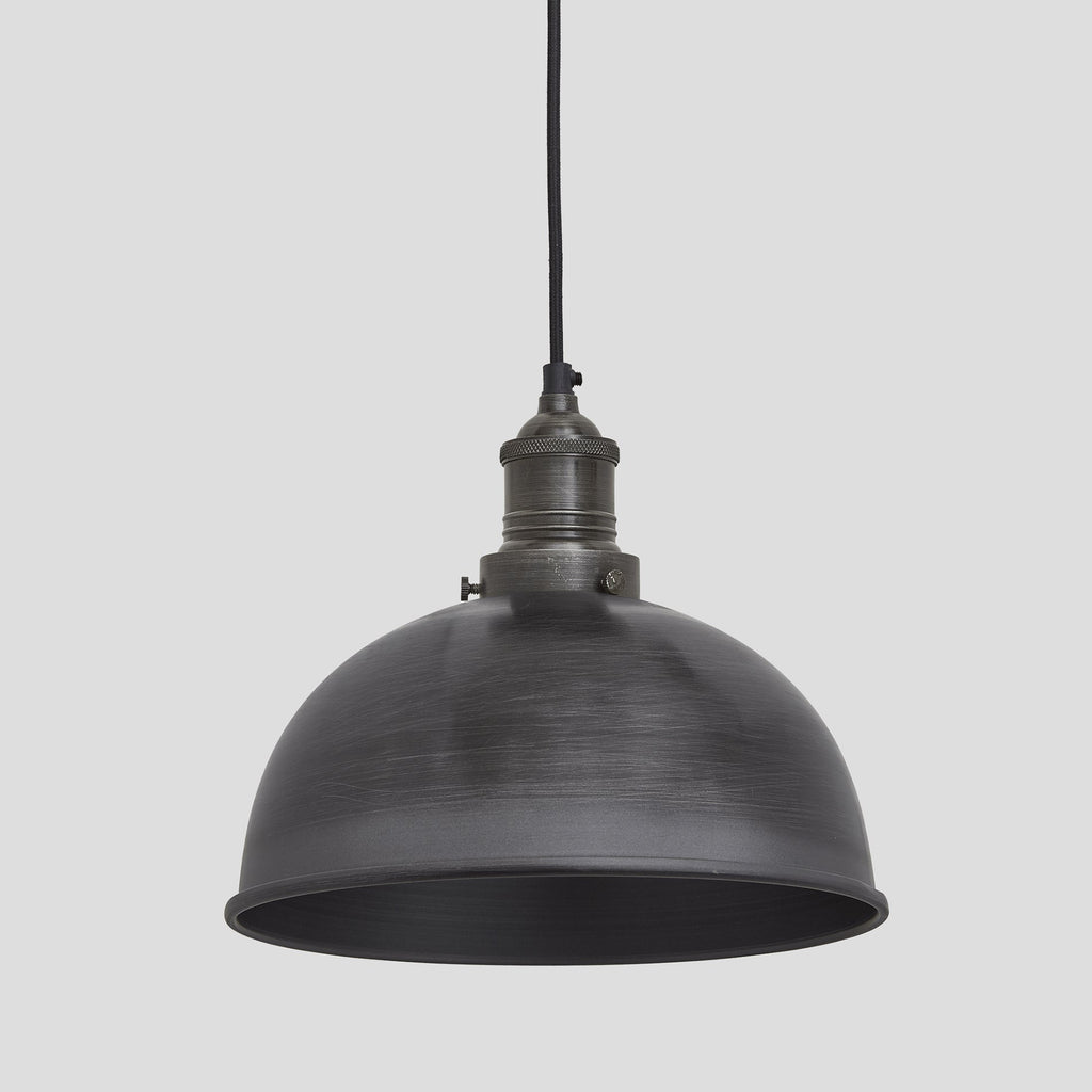 Brooklyn Dome Pendant Light - 8 Inch - Pewter-Ceiling Lights-Yester Home