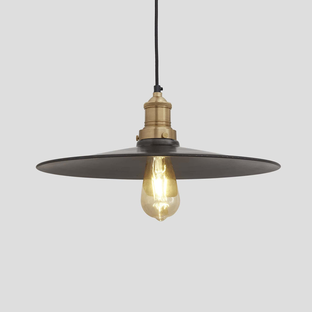 Brooklyn Flat Pendant - 15 Inch - Pewter-Ceiling Lights-Yester Home