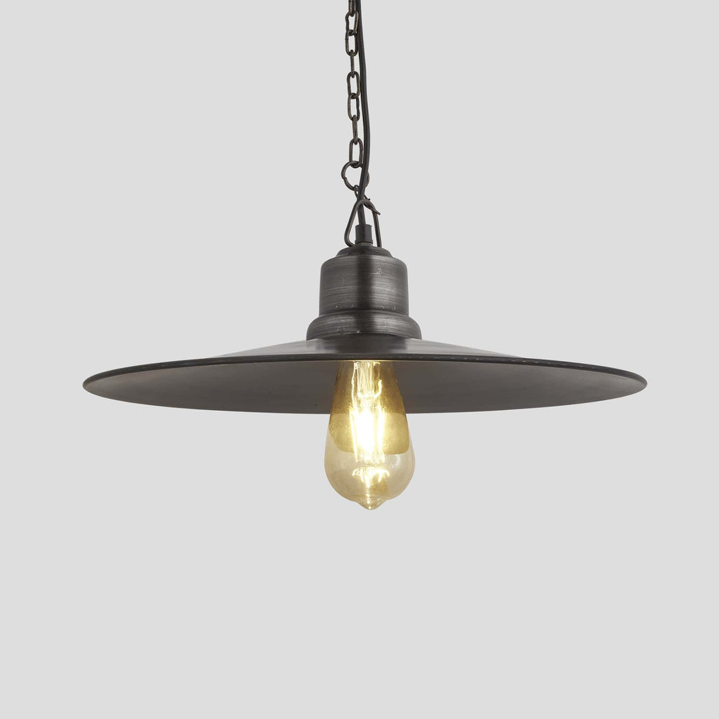 Brooklyn Flat Pendant - 15 Inch - Pewter-Ceiling Lights-Yester Home