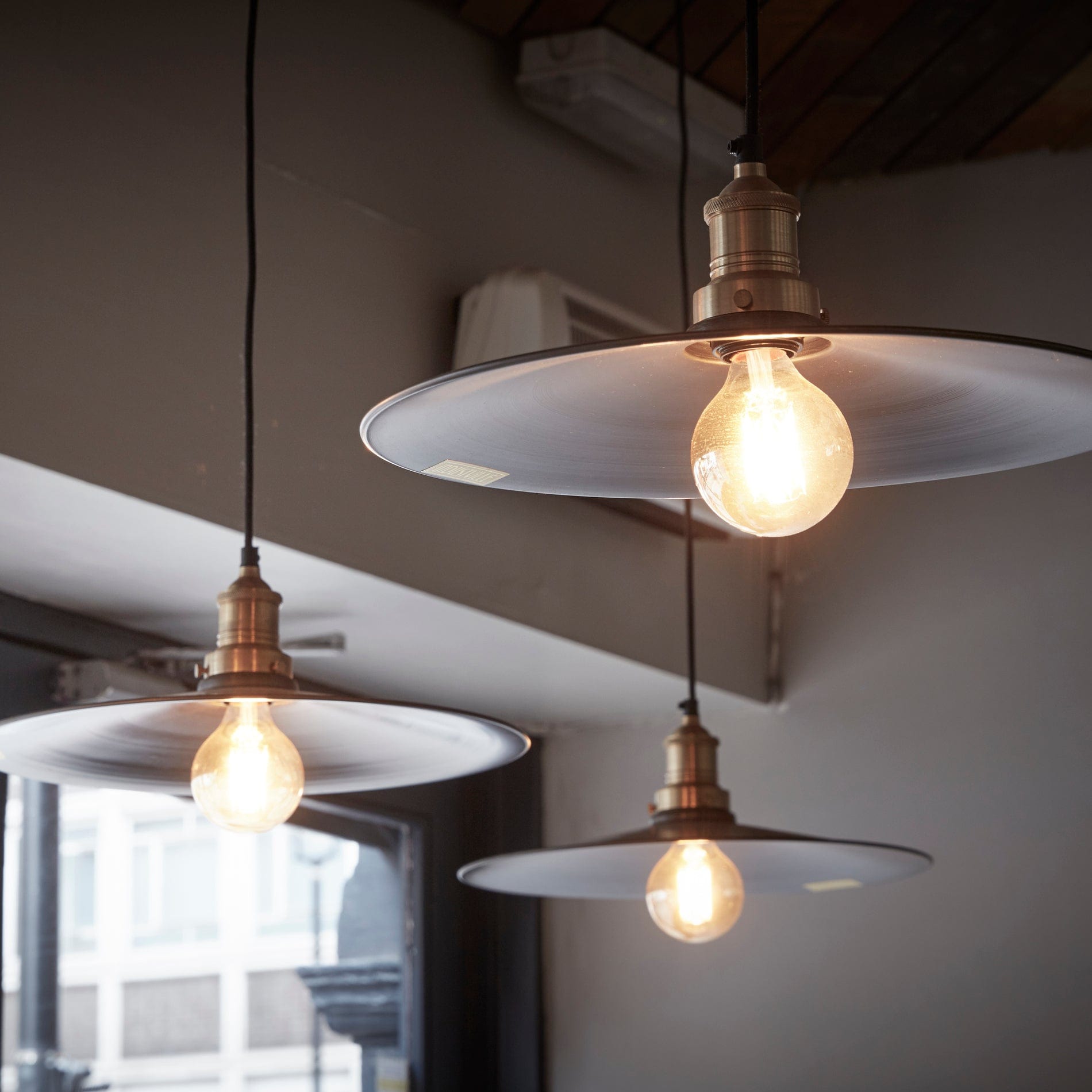 Brooklyn Flat Pendant - 15 Inch - Pewter-Ceiling Lights-Yester Home