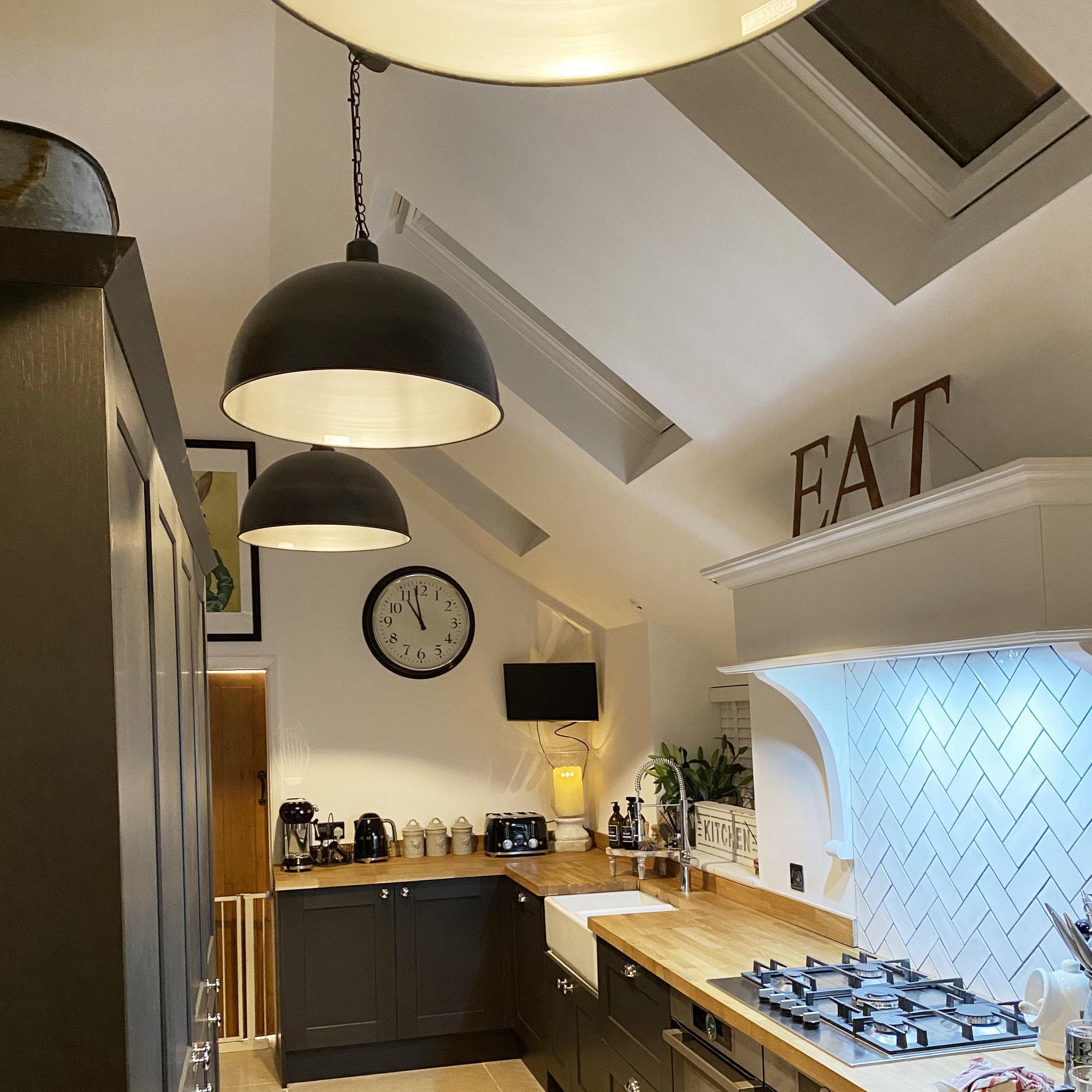 Brooklyn Giant Dome Pendant - 24 Inch - Pewter-Ceiling Lights-Yester Home