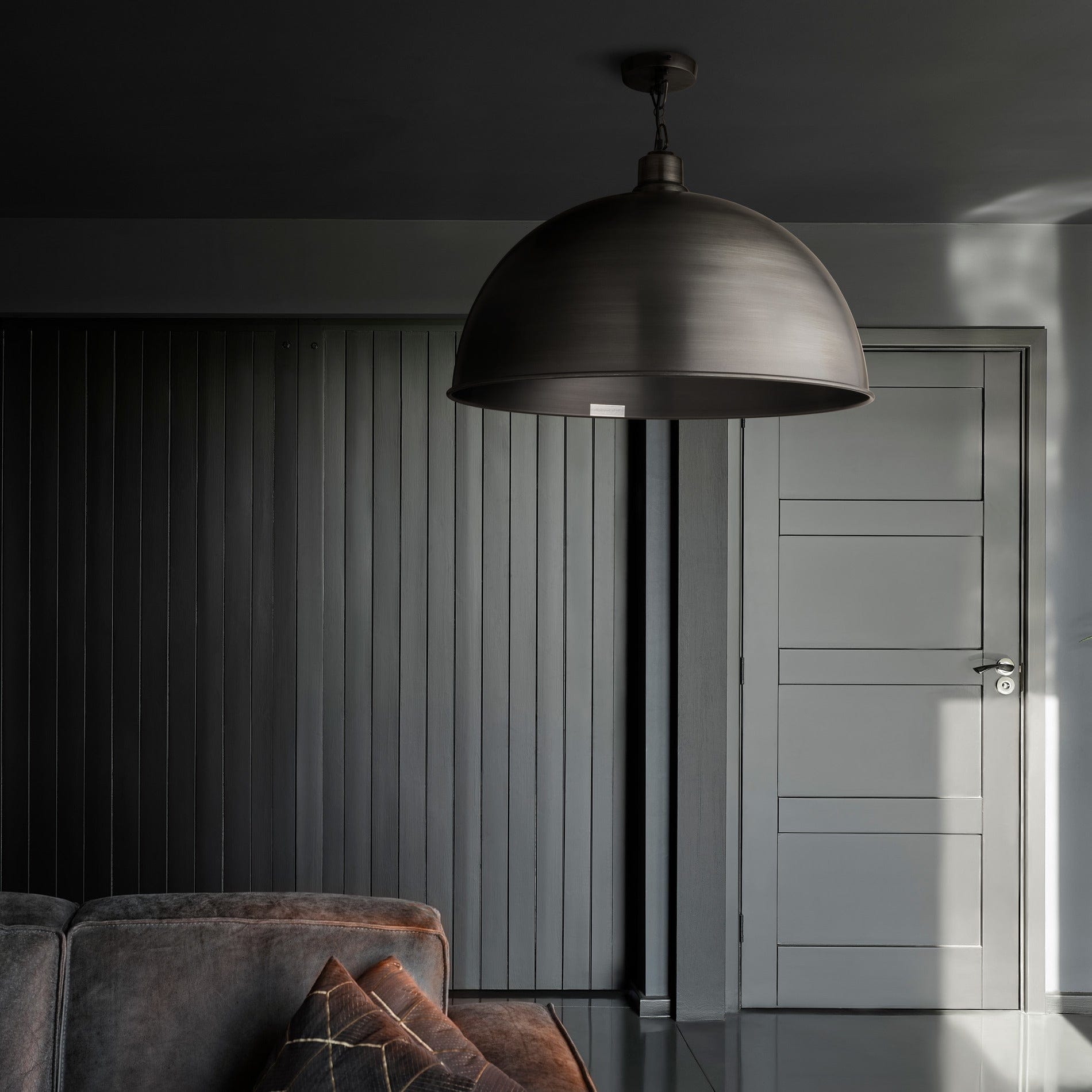 Brooklyn Giant Dome Pendant - 24 Inch - Pewter-Ceiling Lights-Yester Home