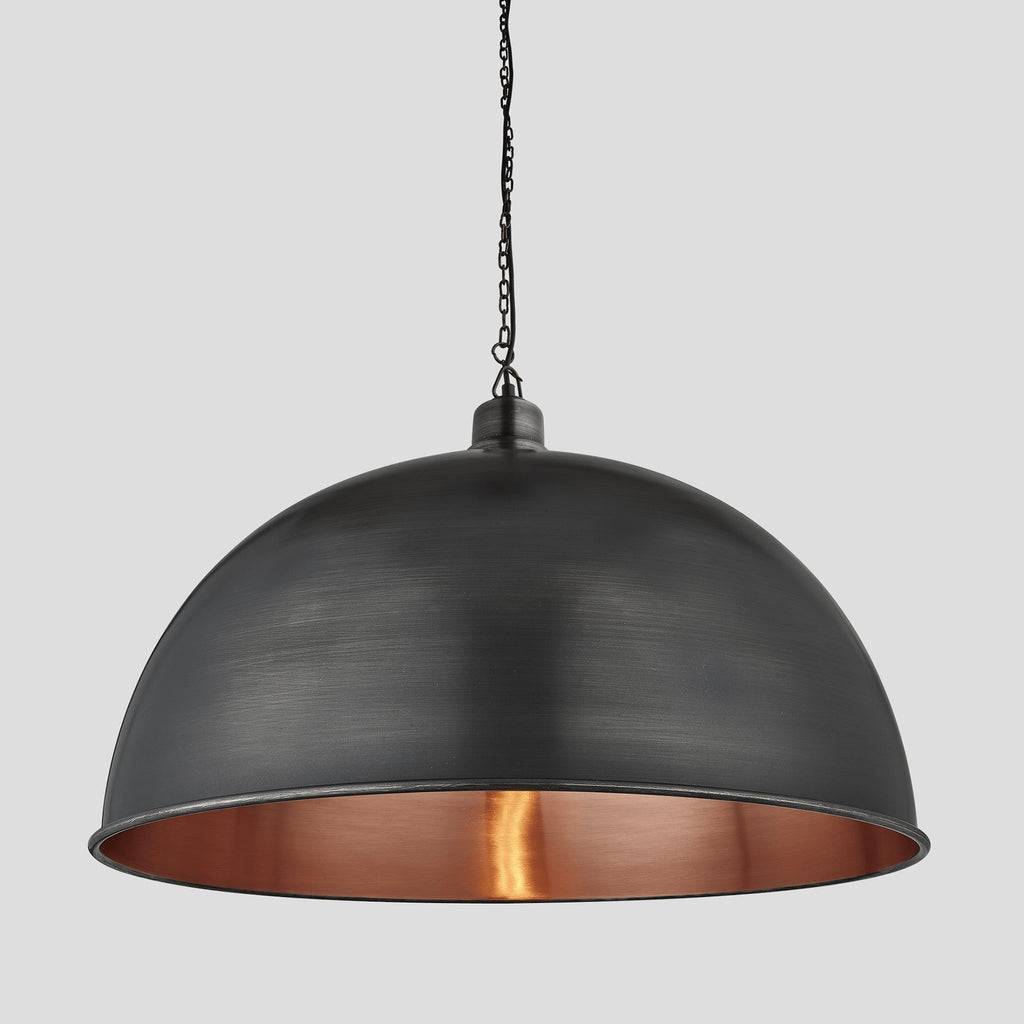 Brooklyn Giant Dome Pendant - 24 Inch - Pewter & Copper-Ceiling Lights-Yester Home