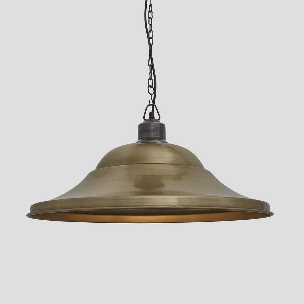 Brooklyn Giant Hat Pendant - 21 Inch - Brass-Ceiling Lights-Yester Home