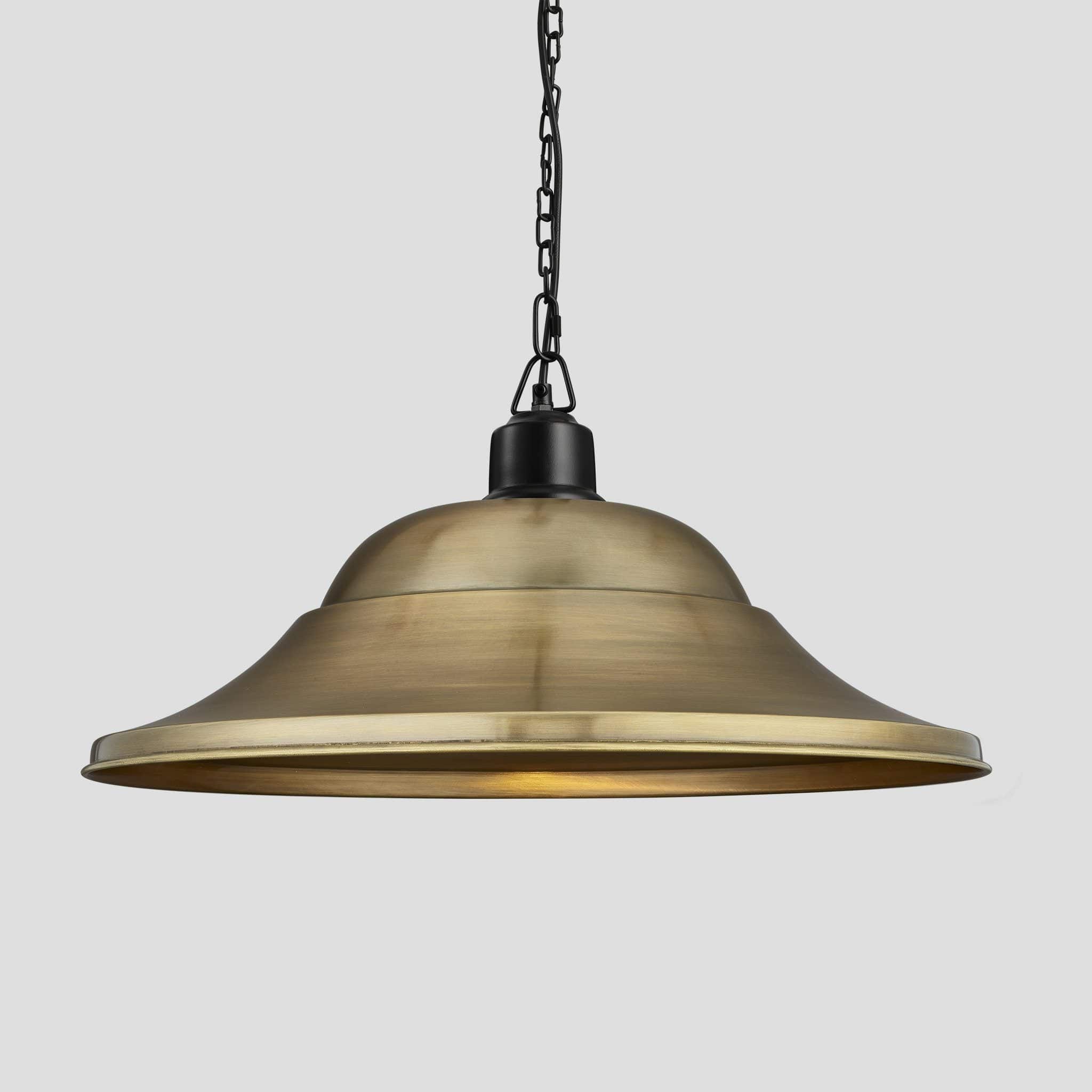 Brooklyn Giant Hat Pendant - 21 Inch - Brass-Ceiling Lights-Yester Home