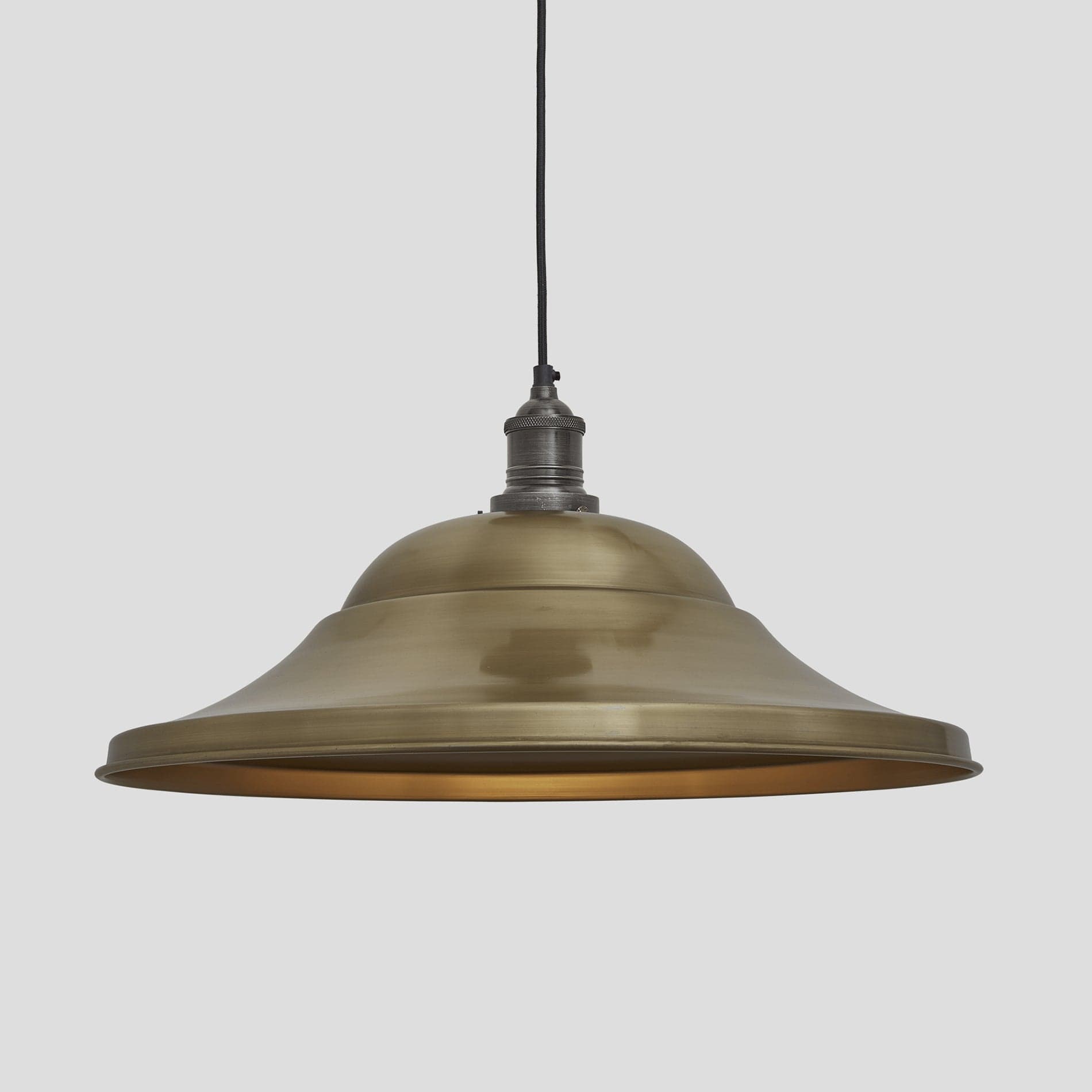 Brooklyn Giant Hat Pendant - 21 Inch - Brass-Ceiling Lights-Yester Home