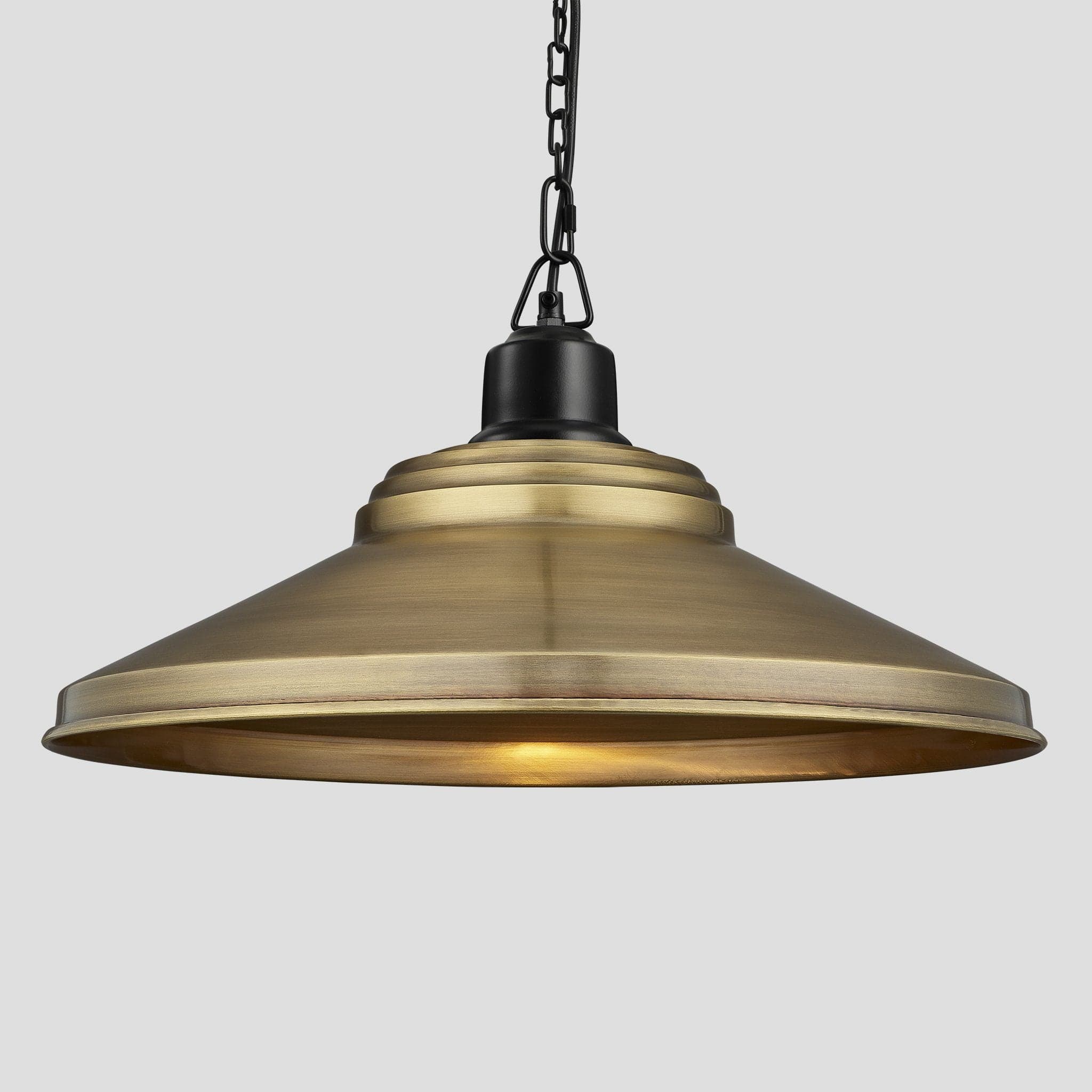 Brooklyn Giant Step Pendant - 18 Inch - Brass-Ceiling Lights-Yester Home