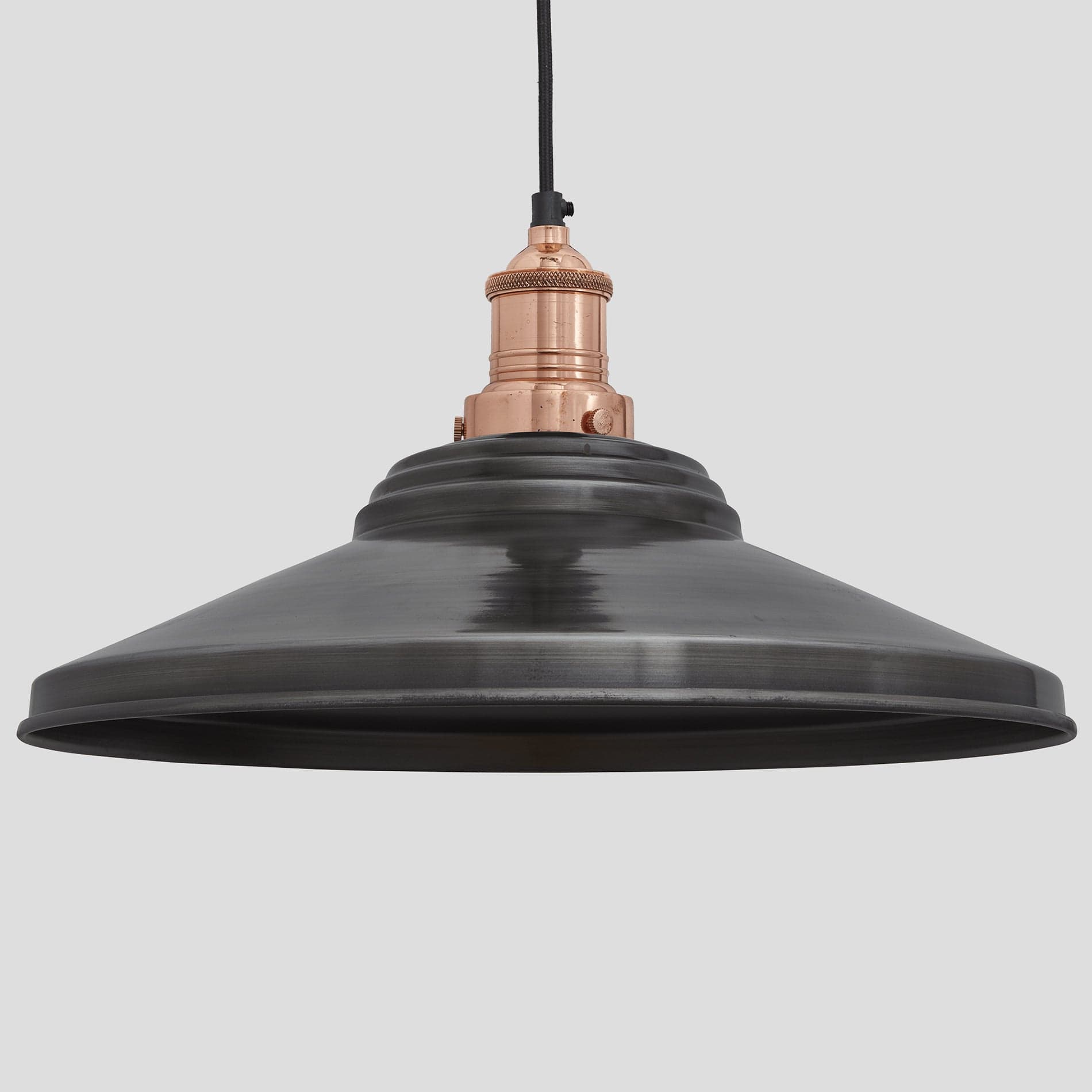 Brooklyn Giant Step Pendant - 18 Inch - Pewter-Ceiling Lights-Yester Home