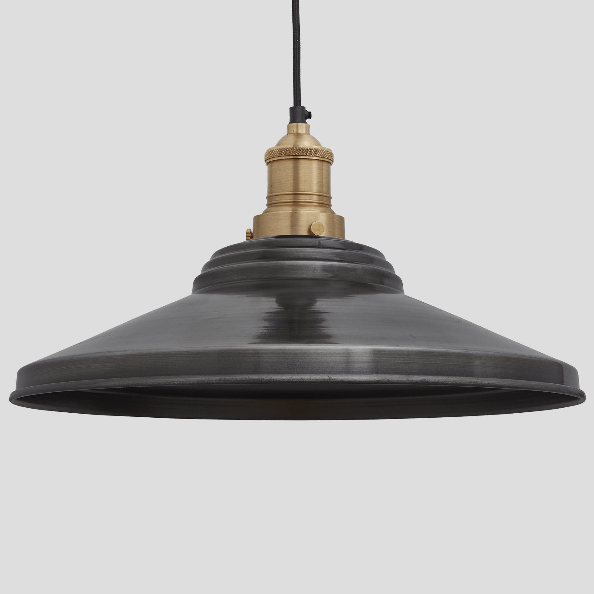 Brooklyn Giant Step Pendant - 18 Inch - Pewter-Ceiling Lights-Yester Home