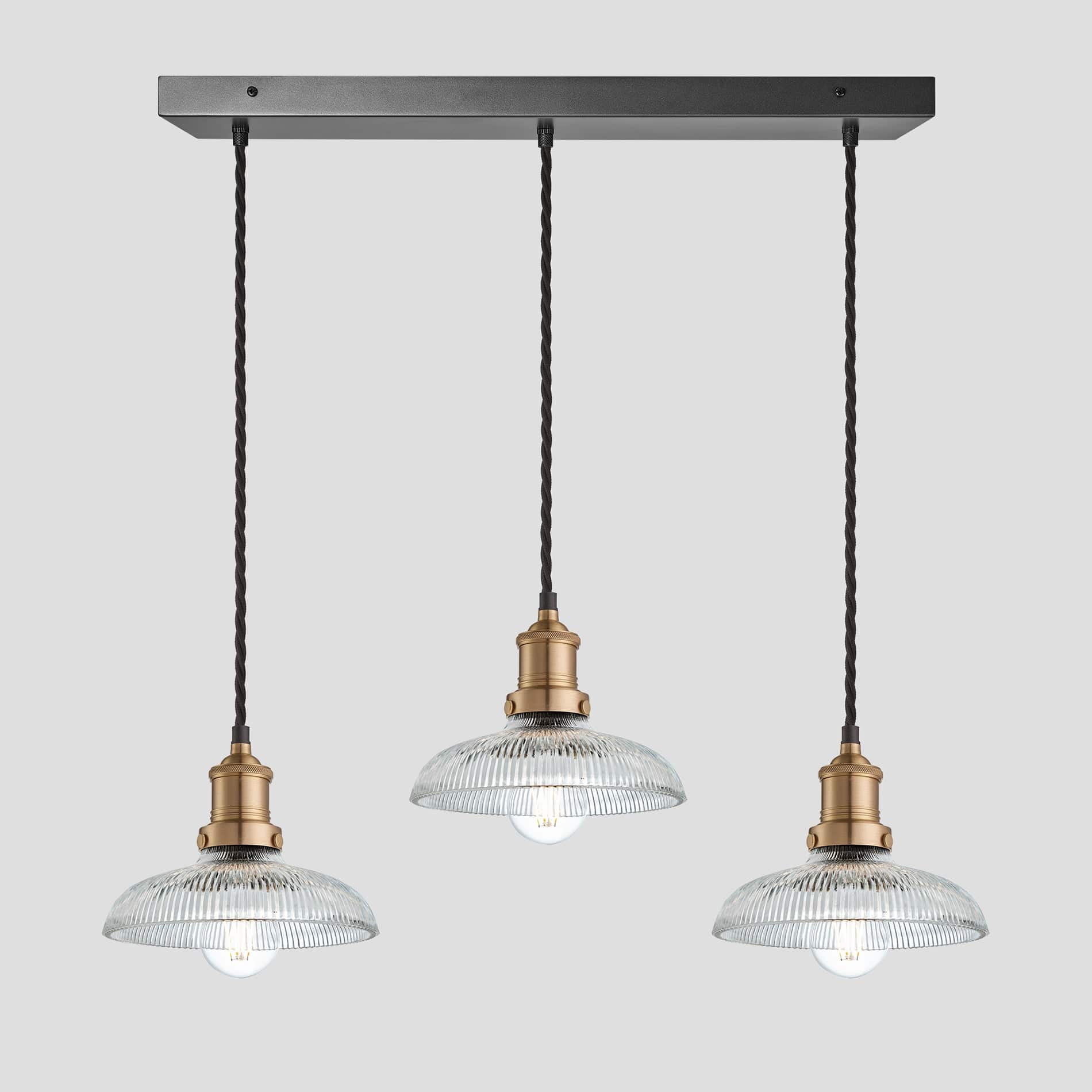 Brooklyn Glass Dome 3 Wire Cluster Lights - 8 inch-Ceiling Lights-Yester Home