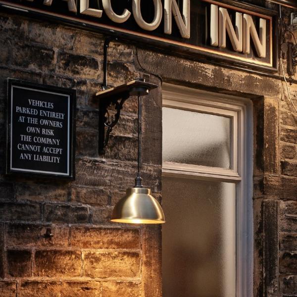 Brooklyn Outdoor & Bathroom Dome Pendant - 13 Inch - Brass-Ceiling Lights-Yester Home