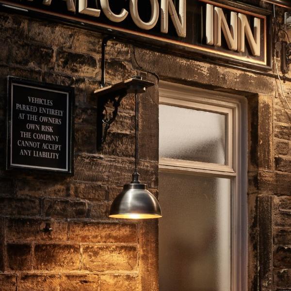 Brooklyn Outdoor & Bathroom Dome Pendant - 13 Inch - Pewter & Brass-Ceiling Lights-Yester Home