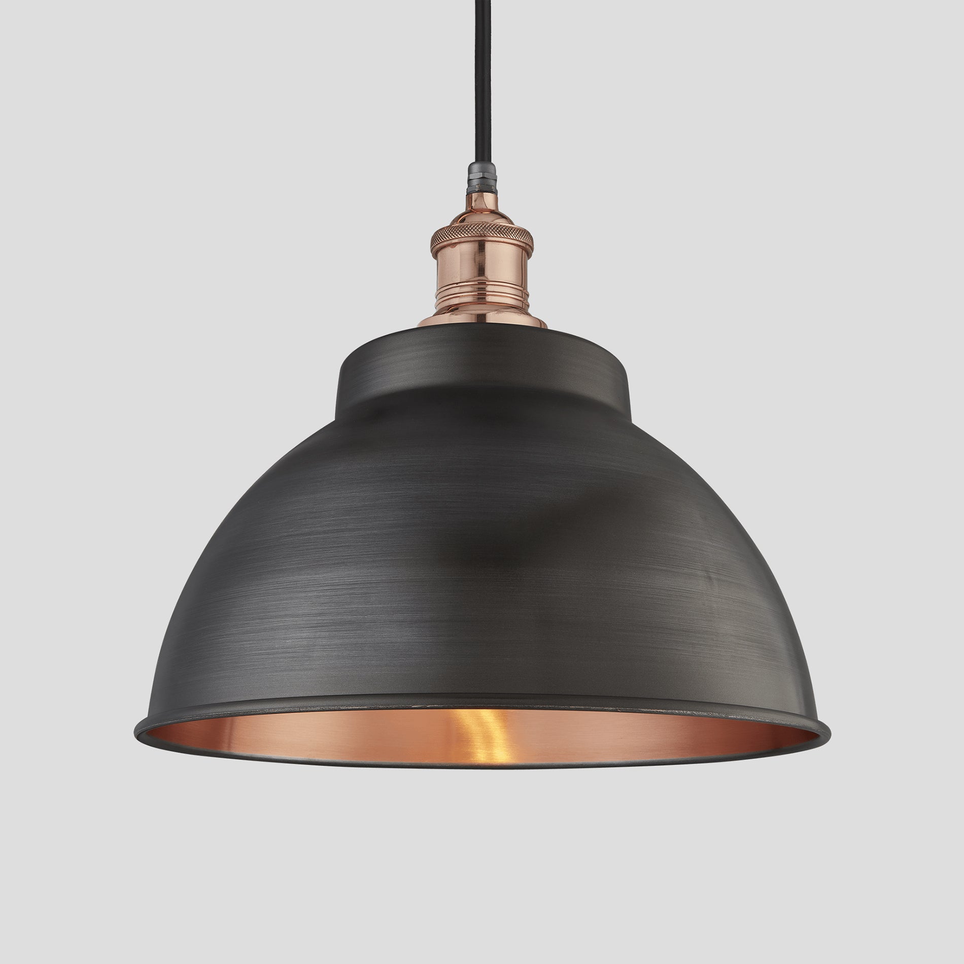 Brooklyn Outdoor & Bathroom Dome Pendant - 13 Inch - Pewter & Copper-Ceiling Lights-Yester Home