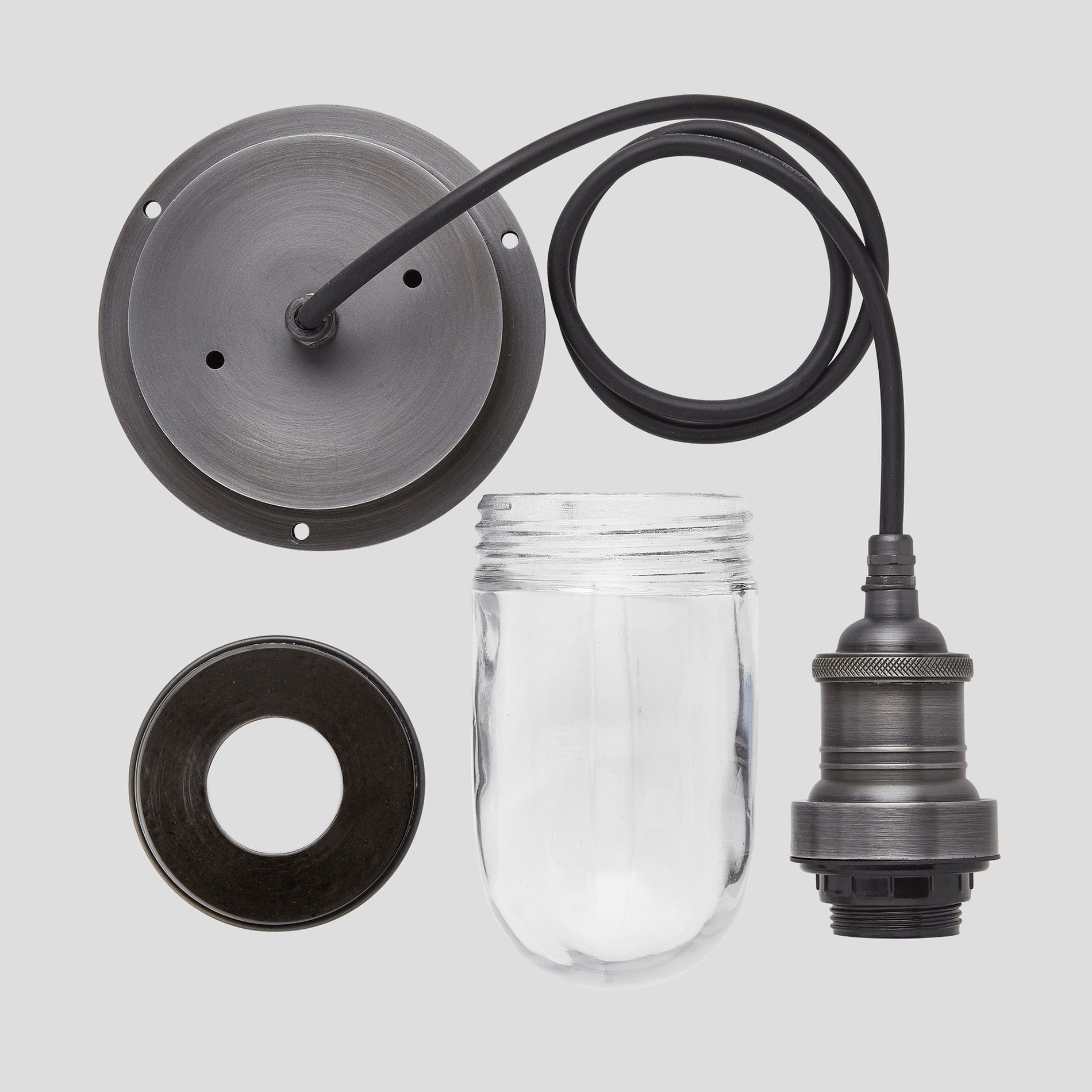 Brooklyn Outdoor & Bathroom Dome Pendant - 13 Inch - Pewter & Copper-Ceiling Lights-Yester Home