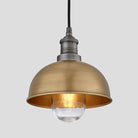 Brooklyn Outdoor & Bathroom Dome Pendant - 8 Inch - Brass-Ceiling Lights-Yester Home