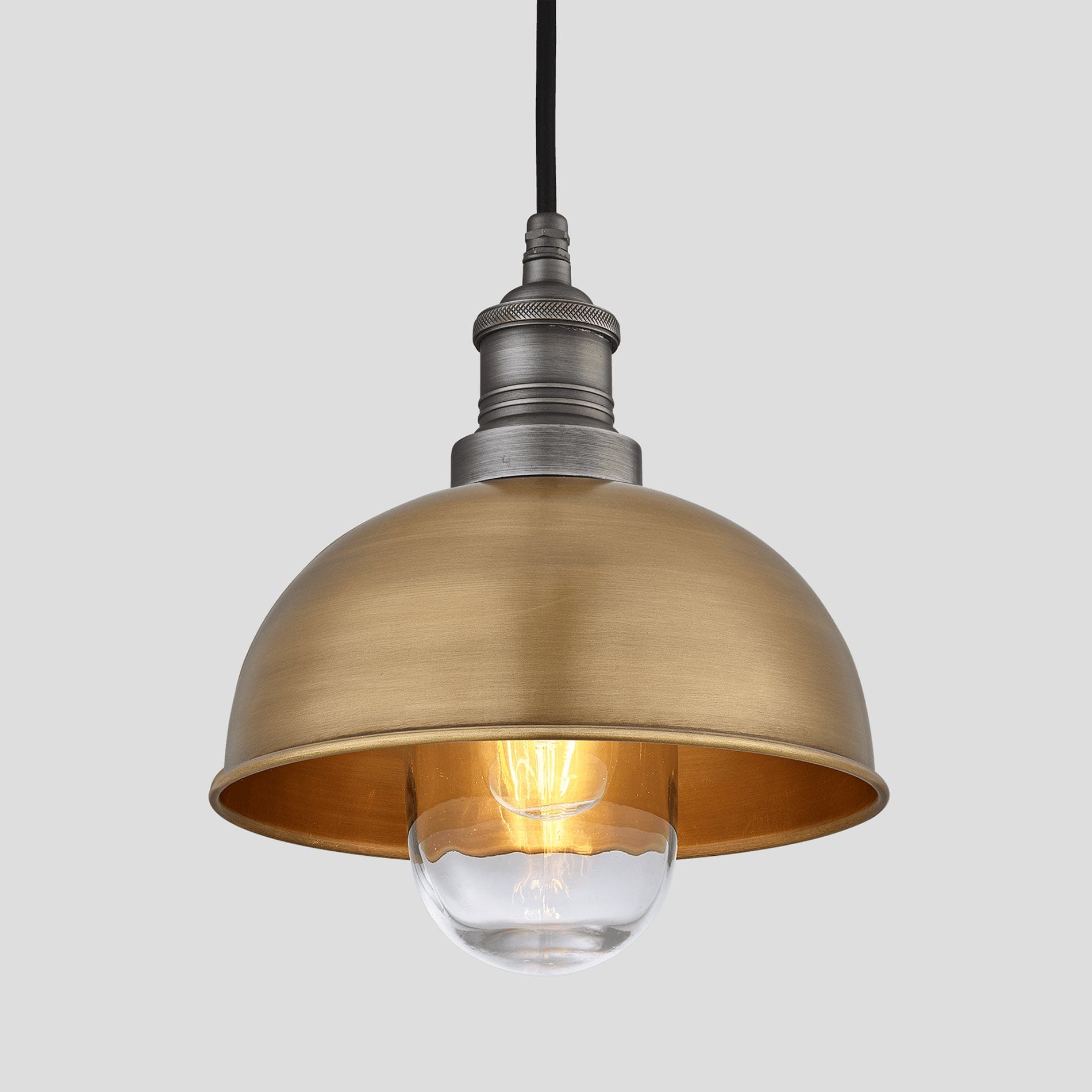 Brooklyn Outdoor & Bathroom Dome Pendant - 8 Inch - Brass-Ceiling Lights-Yester Home