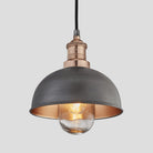 Brooklyn Outdoor & Bathroom Dome Pendant - 8 Inch - Pewter & Copper-Ceiling Lights-Yester Home