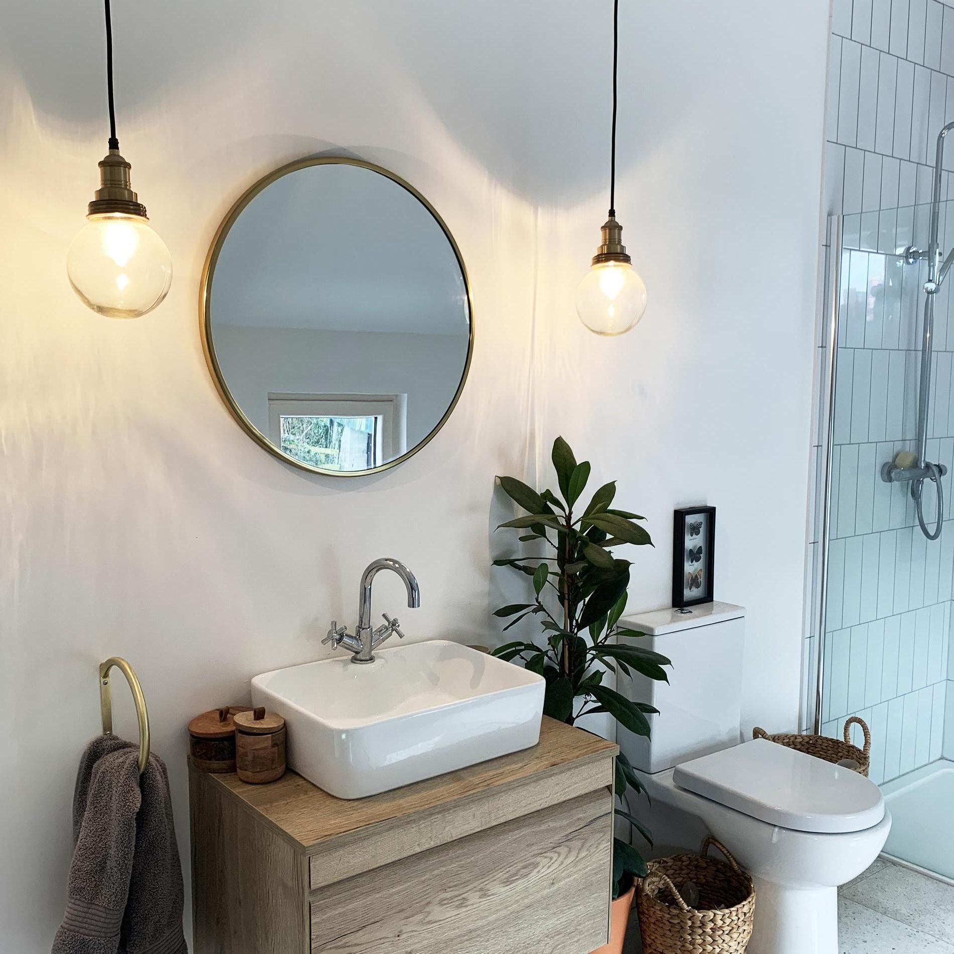 Brooklyn Outdoor & Bathroom Globe Pendant - Brass-Ceiling Lights-Yester Home