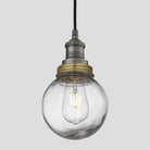 Brooklyn Outdoor & Bathroom Globe Pendant Light - Pewter-Ceiling Lights-Yester Home