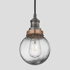 Brooklyn Outdoor & Bathroom Globe Pendant Light - Pewter-Ceiling Lights-Yester Home