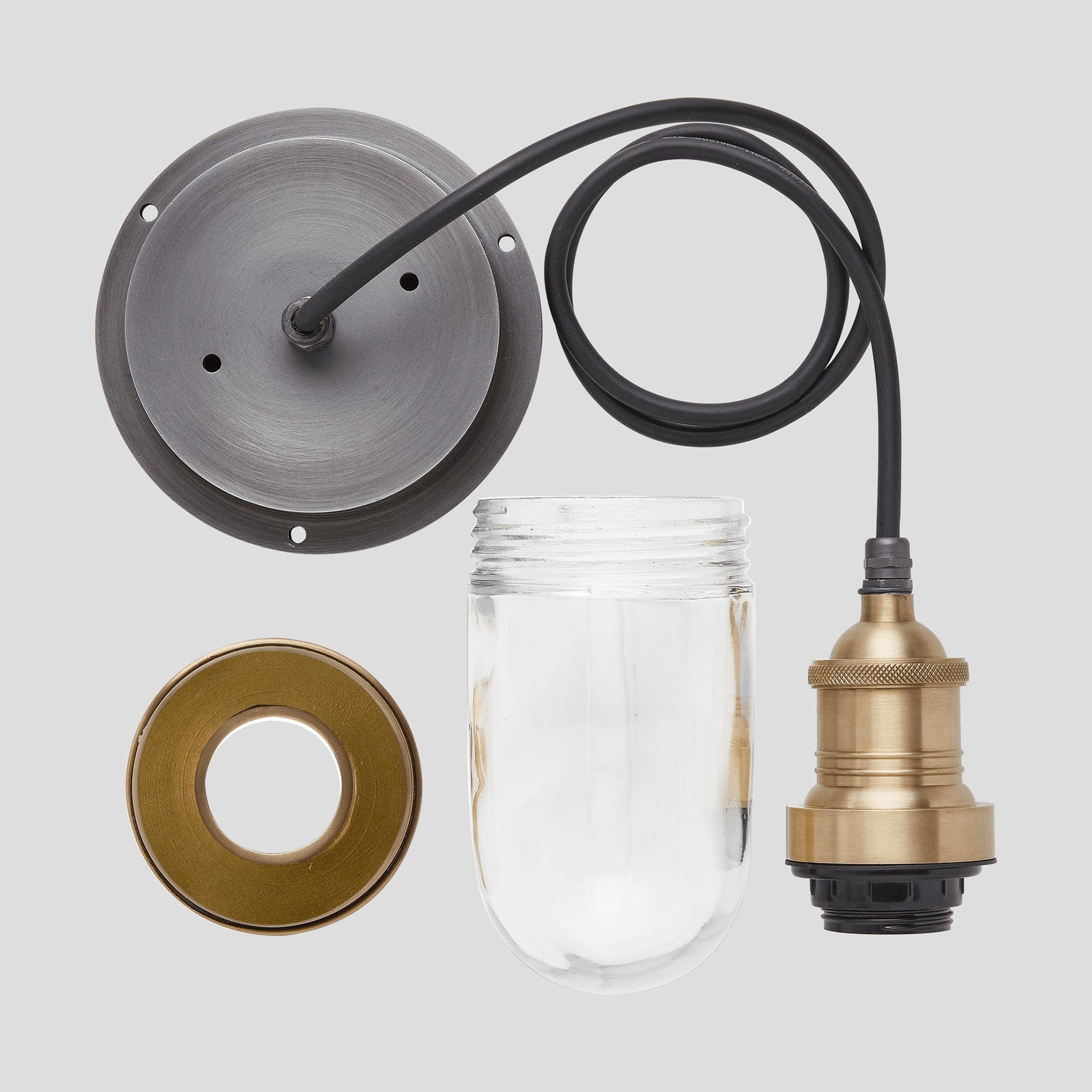 Brooklyn Outdoor & Bathroom Pendant - Brass-Ceiling Lights-Yester Home