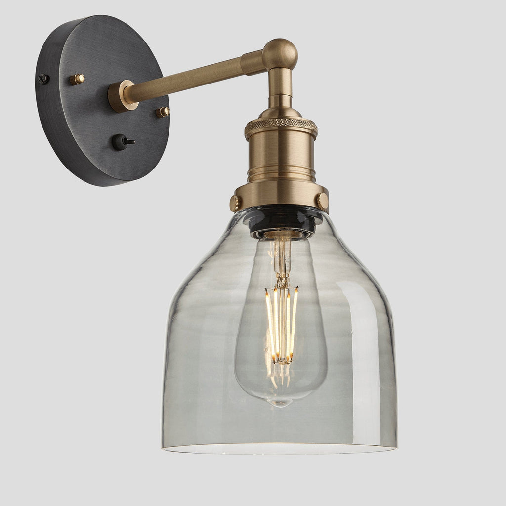 Brooklyn Tinted Glass Cone Wall Light - 6 Inch - Smoke Grey - Wall Lights - Industville - Yester Home