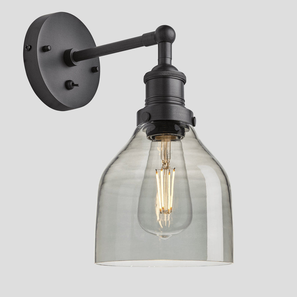 Brooklyn Tinted Glass Cone Wall Light - 6 Inch - Smoke Grey - Wall Lights - Industville - Yester Home