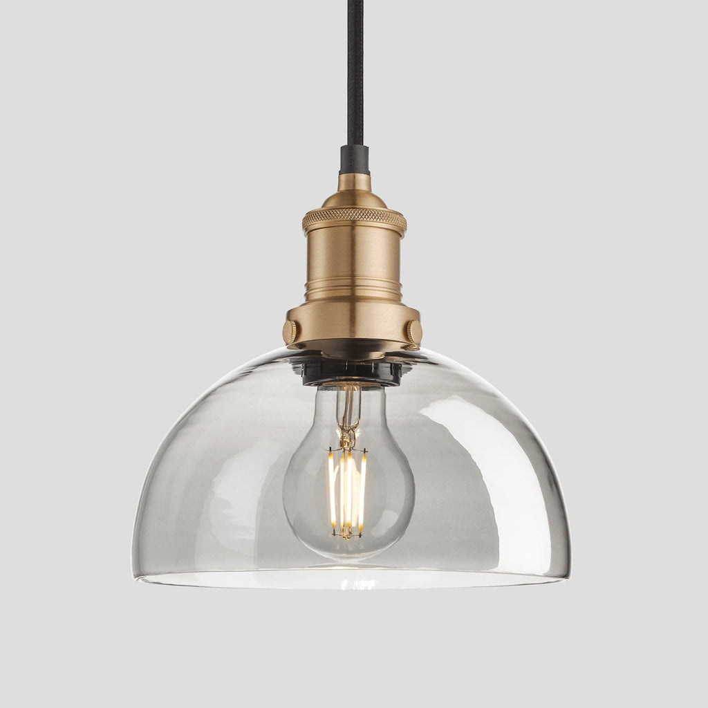 Brooklyn Tinted Glass Dome Pendant - 8 Inch - Smoke Grey-Ceiling Lights-Yester Home