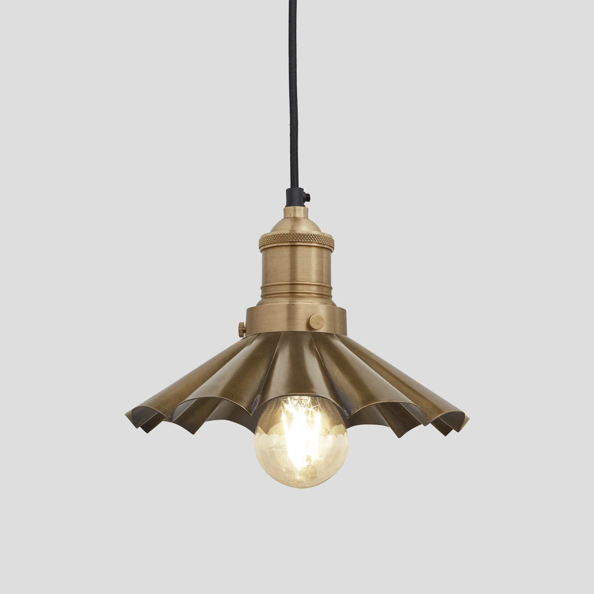Brooklyn Umbrella Pendant - 8 Inch - Brass-Ceiling Lights-Yester Home
