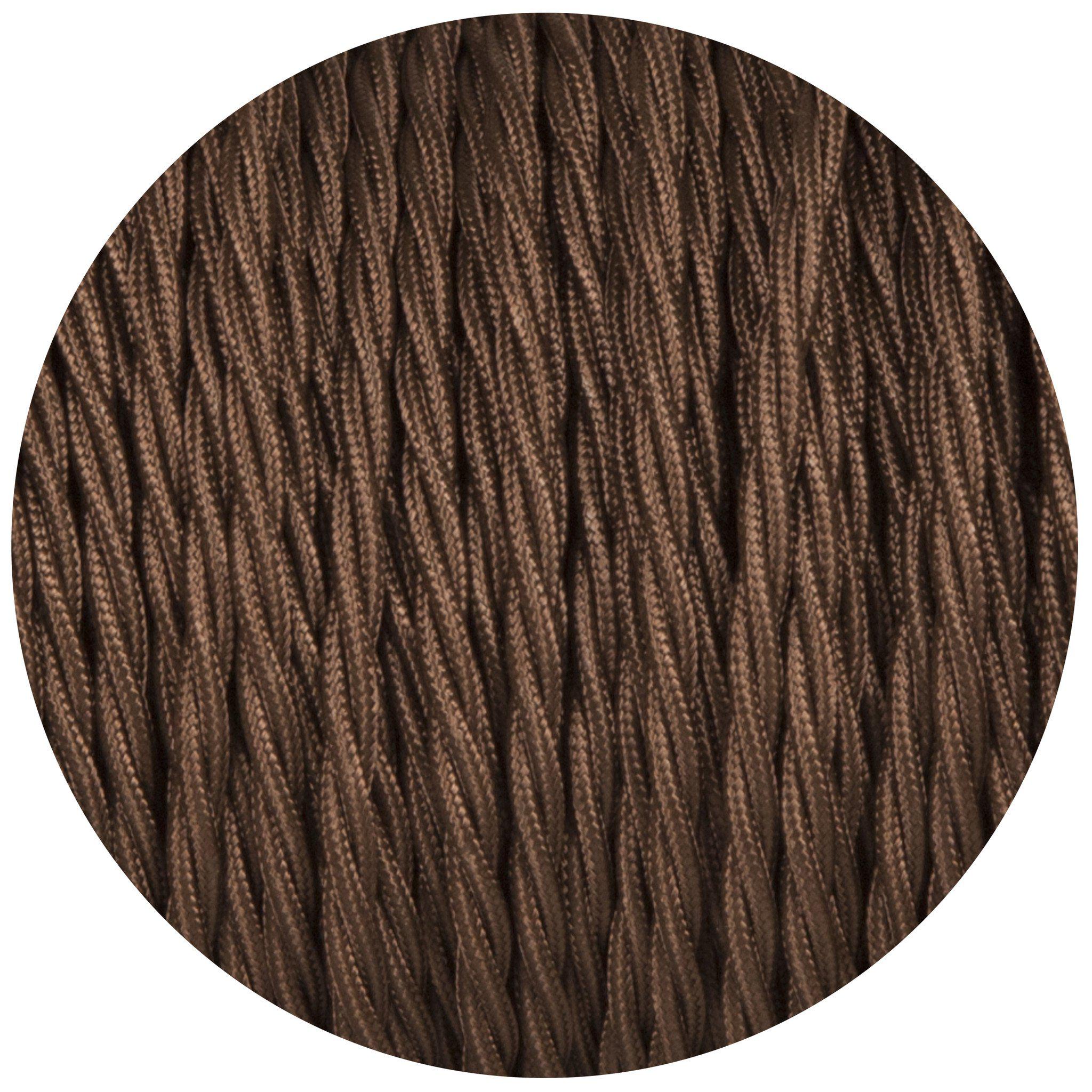 Brown Twisted Fabric Braided Cable-Fabric Cable-Yester Home