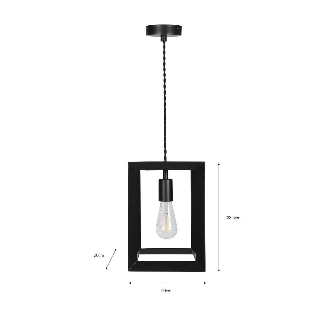 Brunswick Ceiling Pendant, Small in Black-Pendant & Ceiling Lights-Yester Home