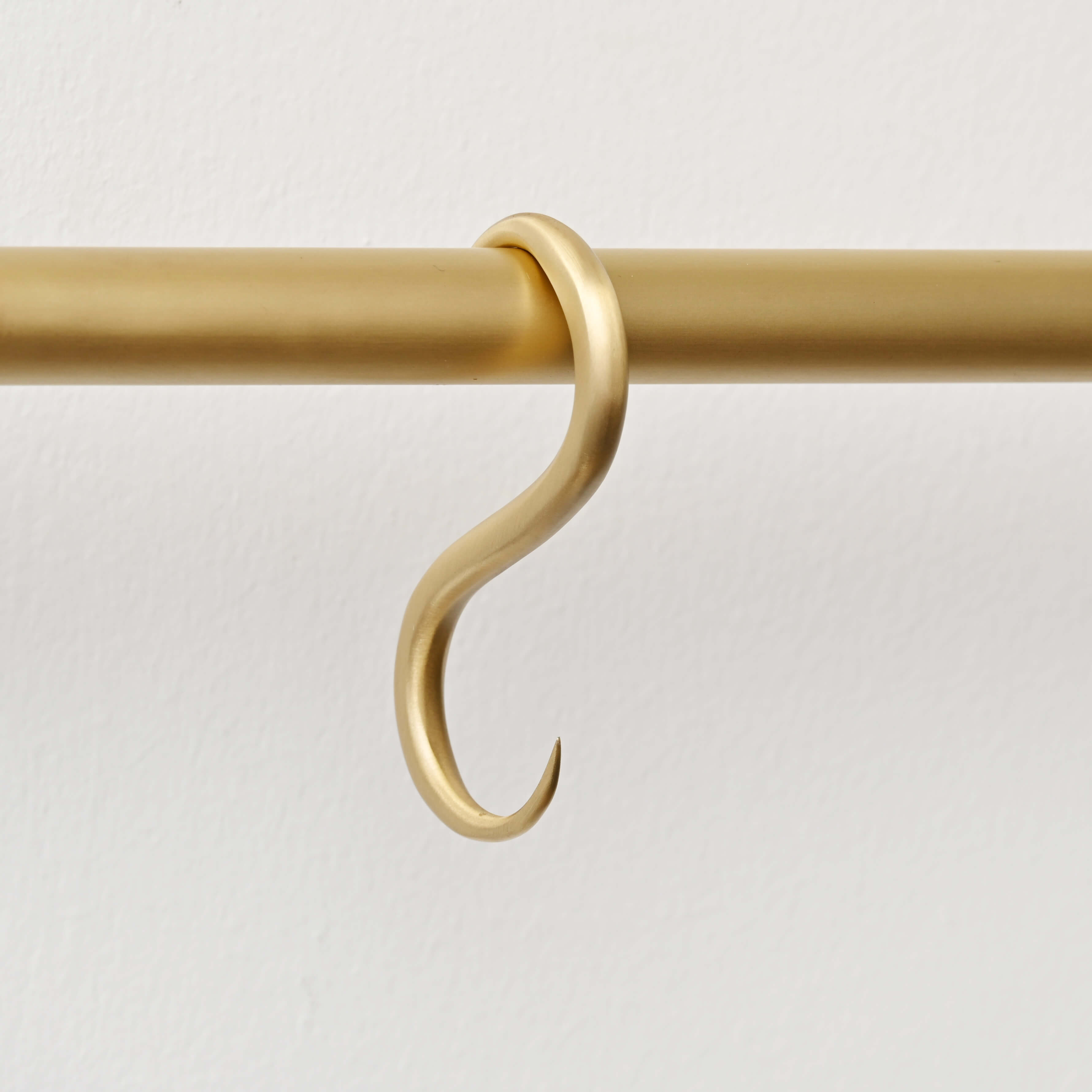 Brushed Satin Brass Hanging Rail | Lacquered - Hook Rails - Yester Home - Yester Home