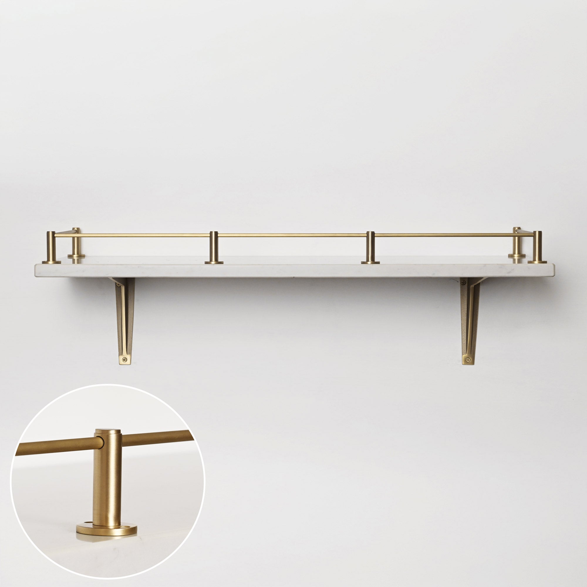 Round Bar Gallery Shelf Rail | Satin Brass Lacquered - Gallery Rails - Yester Home - Yester Home