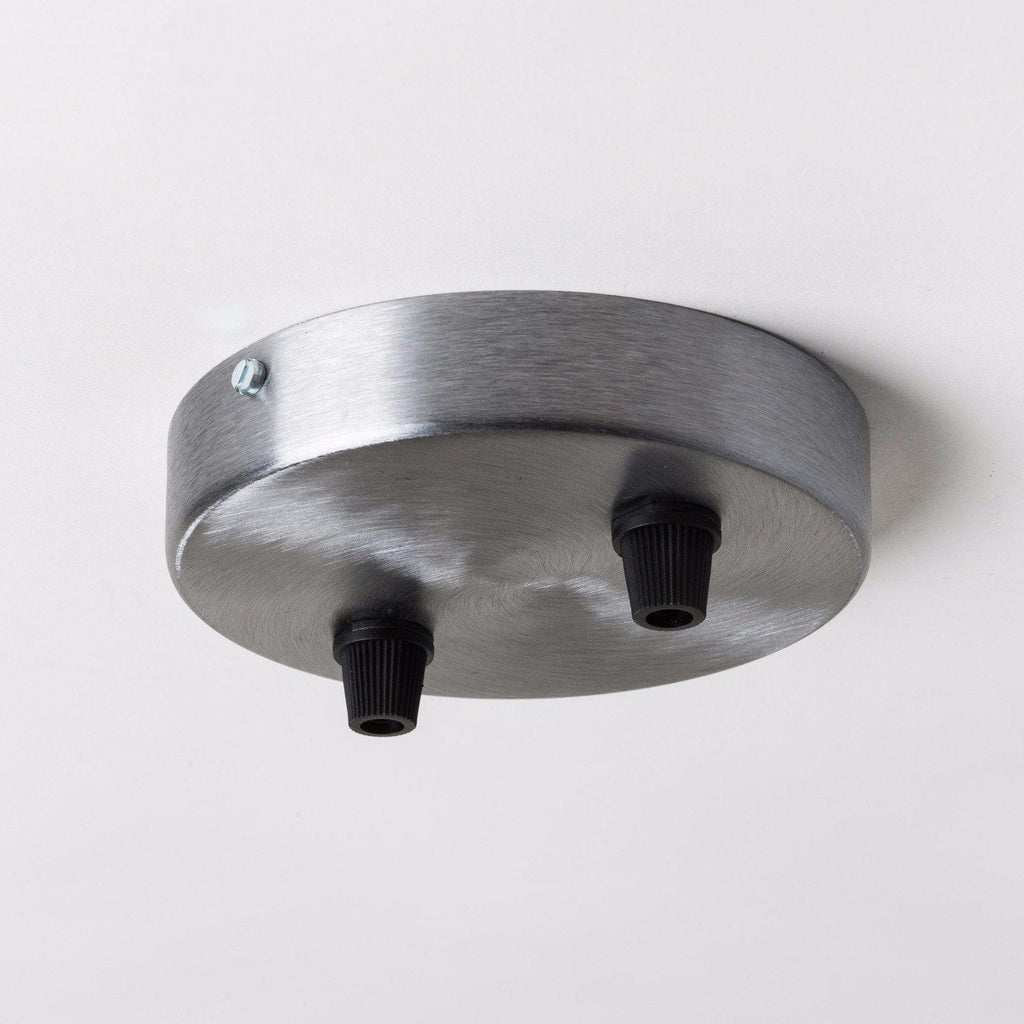 Brushed Steel 100mm Ceiling Rose - All Outlet Options-Ceiling Rose-Yester Home