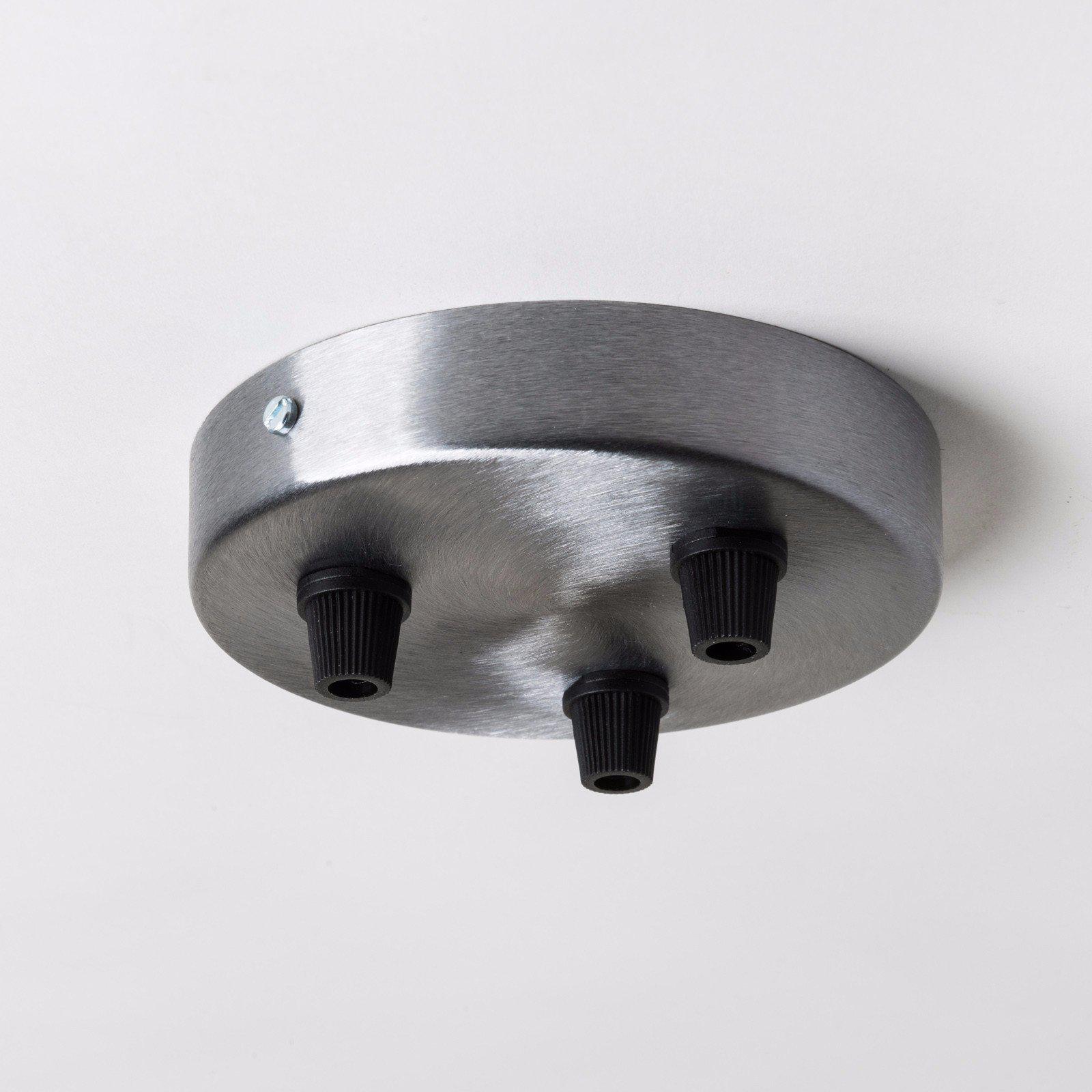 Brushed Steel 100mm Ceiling Rose - All Outlet Options-Ceiling Rose-Yester Home