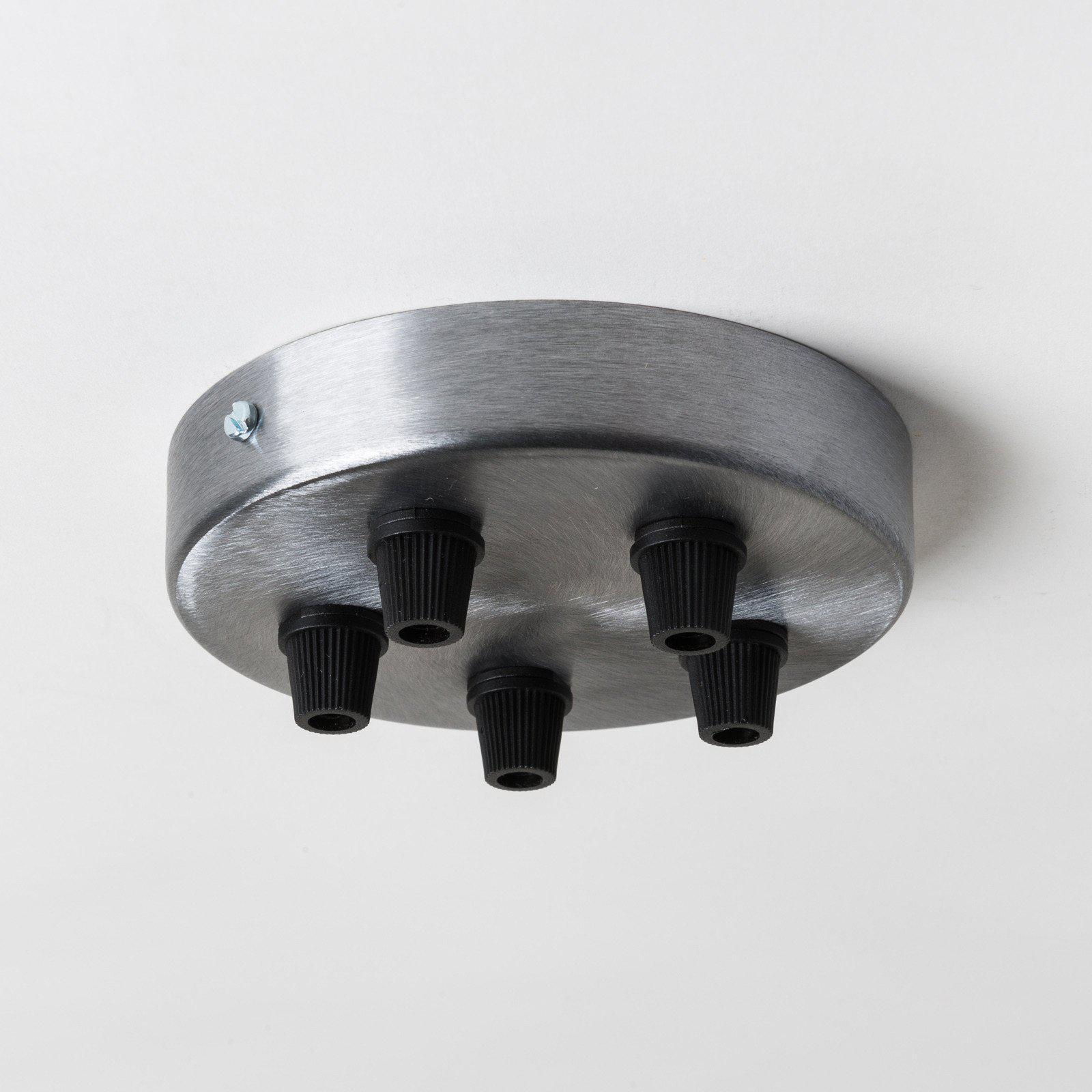 Brushed Steel 100mm Ceiling Rose - All Outlet Options-Ceiling Rose-Yester Home